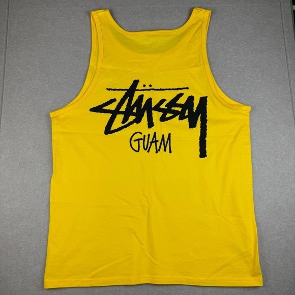 Stussy Other - Stussy Guam Tank Top Mens L Yellow Streetwear Graphic Logo Sleeveless Tee